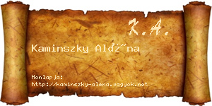 Kaminszky Aléna névjegykártya